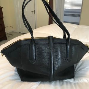 J Crew Black Leather Over the Shoulder Purse